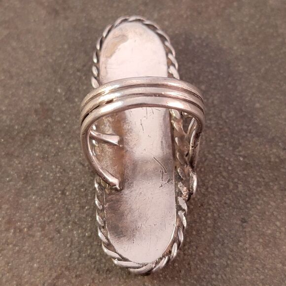 Old Pawn Navajo Organic Three Green Freeform Shaped Bezel Set Turquoise Ring B… - Picture 6 of 9